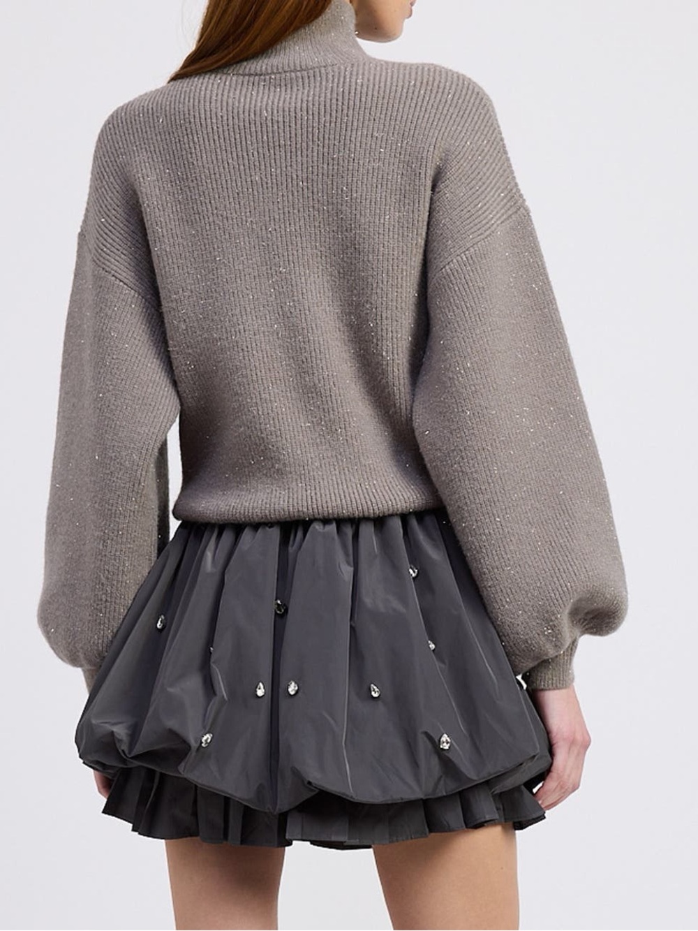 En Saison Black Embellished Bubble Mini Dress - Picture 6 of 9